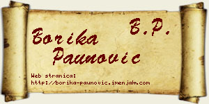 Borika Paunović vizit kartica